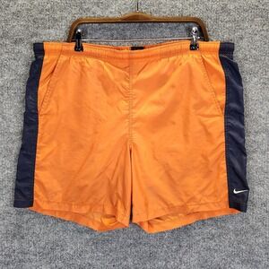 Vintage Nike Shorts Men's Large Orange Black Lined Y2K
